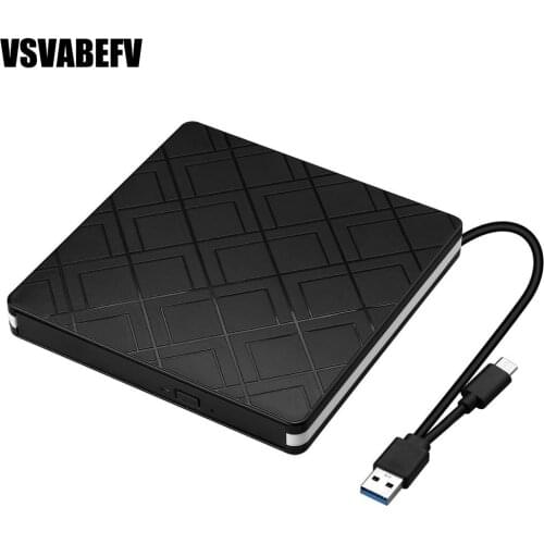 External USB 3.0 Type-C DVD Burner Writer Recorder DVD RW Optical Drive CD/DVD ROM Portable Player MAC OS Windows XP/7/8/10