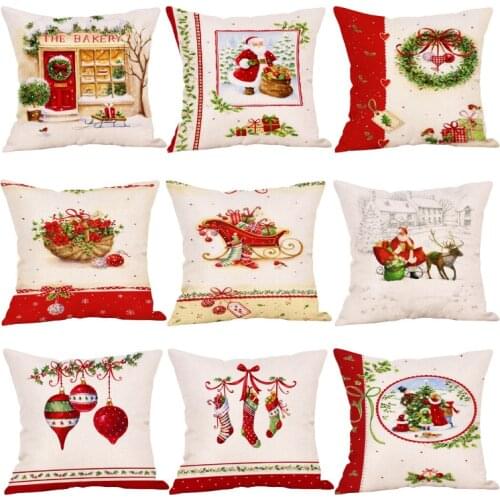 Explosion Picture Gift Linen Pillowcase Christmas Cotton Linen Home Decoration Sofa Cushion Cover Car Pillow Fall Decorations