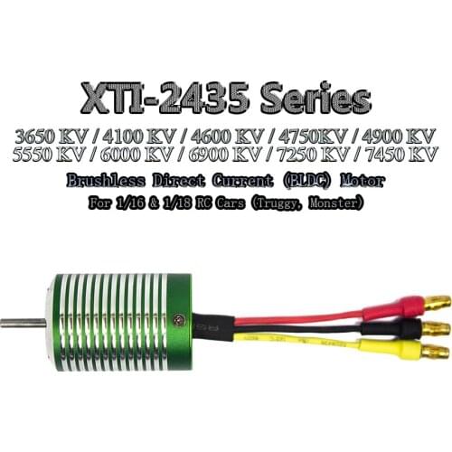 2435 Series 7450KV 7250KV 6900KV 6000KV 5550KV 4750KV 4600KV 4100KV 3650KV Brushless Motor BLDC Motor for 1/18, 1/16 RC CAR