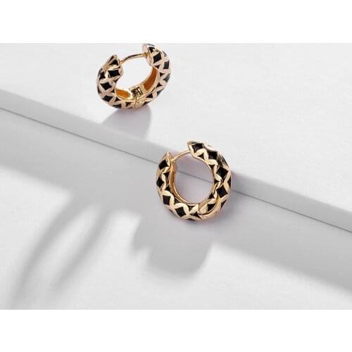 Bijoux Accessories Jewelry Wholesale Enameled Copper Hoop Earring Mini Ear Cuff for Women