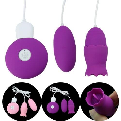 USB Charging Tongue Licking Jumping Eggs Vibrating Egg Vagina Vibration Nipple Sucker Sex Toys for Woman Female Masturbator 717
