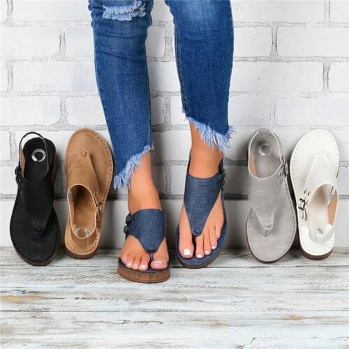 Women Sandals Clip Toe Vintage Flat Retro Shoes Woman Casual Female Beach Sandals Fashion Ladies 2020 Summer Sandal