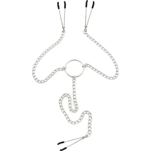 Metal Nipple Clamps Chain Breast Nipple Clitoris Clips Sex Bdsm Nipple Clamp Clip Erotic Toys Teasing Pinzas Pezones