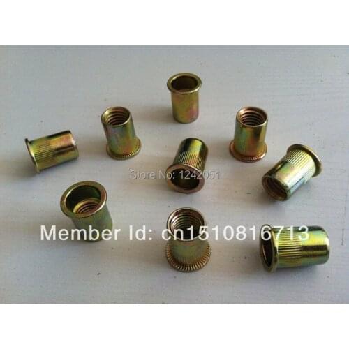 100pcs Flat Head Metric Steel M5 Blind Insert Rivet Nut Rivnut