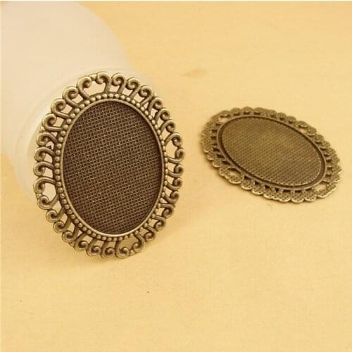 20Pcs/lot Fashion Big Pendant Base 40*30MM Cabochon Settings for Jewelry Making Crafts