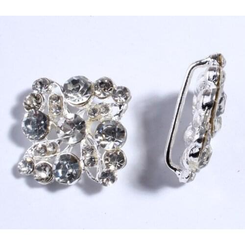 5PCS 25MM Fashion Clear Crystal Rhinestone Button With A Loop For Sewing Metal Alloy Buttons For Clothing Decoration