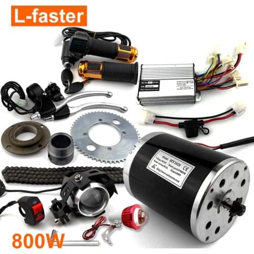Bracketless 800W Electric Bike Scooter Motor Unite Brush Motor MY1020 For Mini Bike 1000W Controller With Handle Accelerator