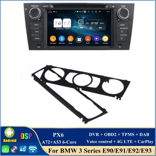 4gb+64gb PX6 DSP 1 din 7" Android 10.0 Car Radio DVD Player for BMW E90 E91 E92 E93 GPS WIFI Bluetooth 5.0 CarPlay