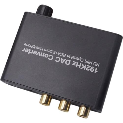 JABS DAC Audio Digital Analog Converter 5.1 Channel Fiber Port SPDIF To L-Out-R 3.5Mm Headphones For Home Streaming