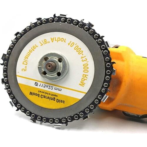 4.5 inch 13 Tooth Woodworking Tools Grinder Chain Wood Carving Disc for Angle Grinder Teeth Sharpener Chainsaw Plate for Cutting