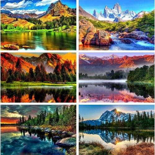 Evershine 5D DIY Diamond Embroidery Mountain Scenery Cross Stitch Full Square Diamond Painting Kit Rhinestones Picture Love Gift