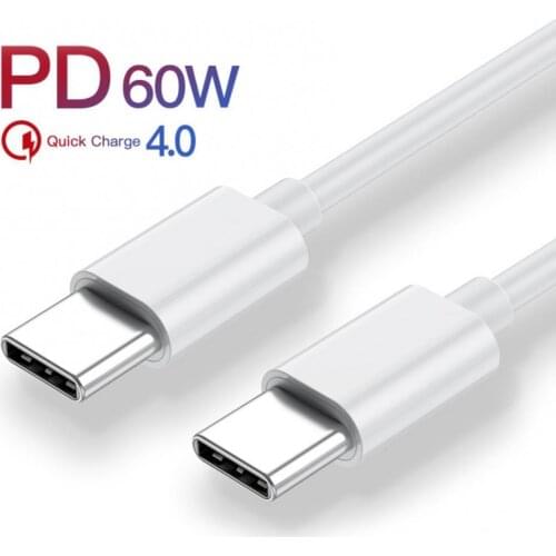 USB Type C Cable Micro USB Fast Charging Mobile Phone Android Charger Type-C Data Cord 60W 3A 1m USB C To USBC PD Fast Charger