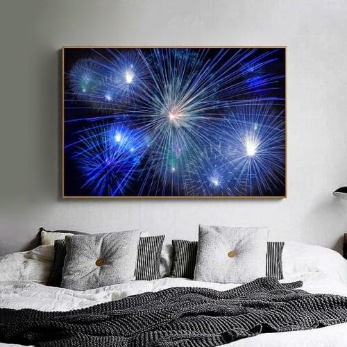 Fireworks Oil Painting Hanging Picture Poster Canvas Print Painting Wall Art Living Room Home Decoration
