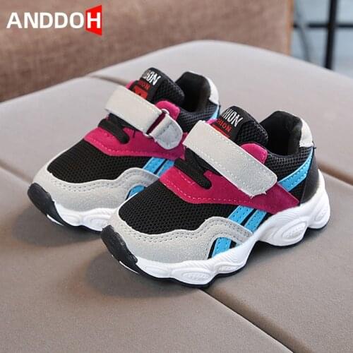 Size 21-30 Baby Anti-slippery Toddler Shoes Girls Breathable Lightweight Sneakers Boys Hook Loop Casual Shoes Children Sneakers