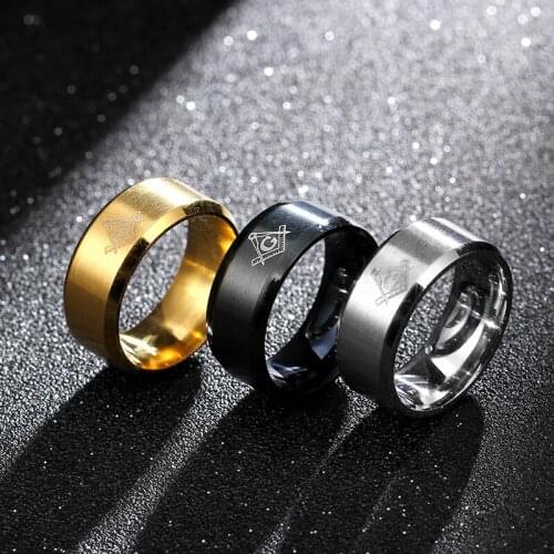 MOREDEAR 8mm Freemasons Masonic Rings For Men and Women