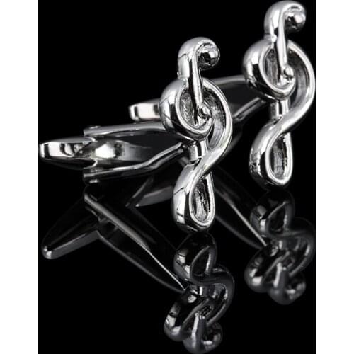 C-MAN Hot Treble Clef CufflInks Cuff-links Fashion wholesale&retail men design silver color Musical Note CufflInks For Men