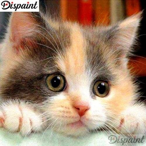 Dispaint Full Square/Round Drill 5D DIY Diamond Painting "Animal cat" Embroidery Cross Stitch 3D Home Decor A10522