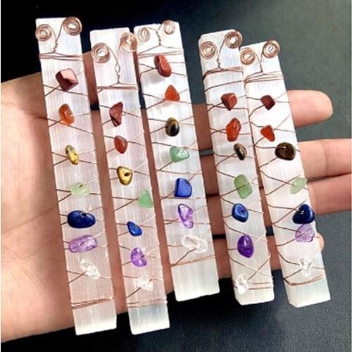 Natural quartz selenite folk crafts crystal healing stone home decoration