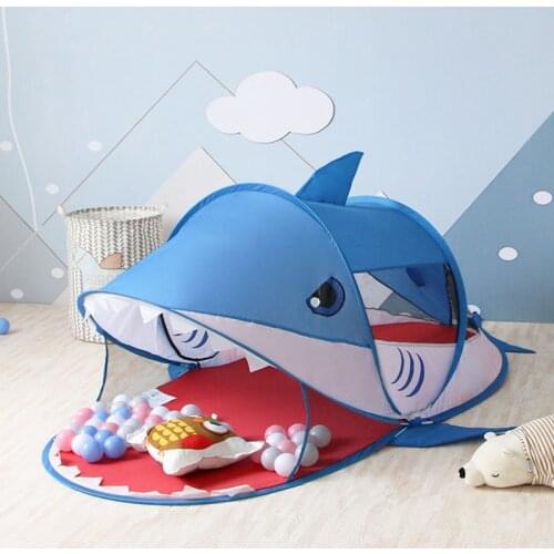 Cartoon Animal Kids Tent Portable Shark Children Tent Outdoors Large Pop Up Toy Tents Indoor Nets Infant Ball Pool Play House