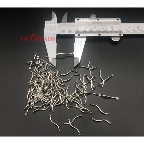 100pcs Dull Silver Plated S Shape Link Charms Pendants Connectors 20mm