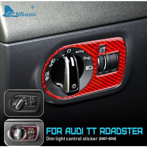 Carbon Fiber for Audi TT 2007 2008 2009 2010 2011 2012 2013 2014 Accessories Interior Car Headlight Switch Control Cover Trim
