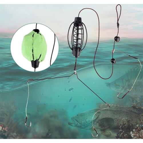 Explosion Fishing Hooks Carp Spherical Feeder Bomb Proof Hanging Carp Fishing Hook Tool Spring Anti-winding Hook