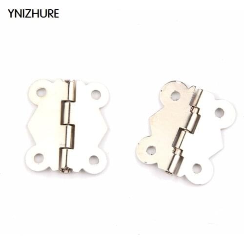 YNIZHURE 50PCS 30mm x 25mm Silver Butterfly Door Hinges Cabinet Drawer Jewellery Box Hinge For Furniture Hardware