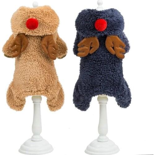 Winter Fleece Soild Warm Dog Coat Pet Dog Clothing Autumn/Winter Dog Four Feet Cashmere Christmas Deer Cashmere