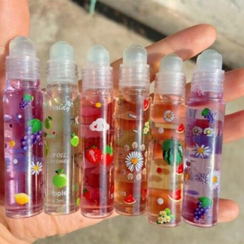 1 PC Moisturizing Strawberry Lip Gloss Crystal Dried Flowers Lip Gloss Oil for Women Lips Tint Care Transparent Liquid Gloss Lip