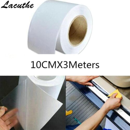 Lacuthe 10cm x 3M Rhino Skin Sticker Car Bumper Hood Paint Protection Film PVC Vinyl Clear Transparence Film Car Auto Decal