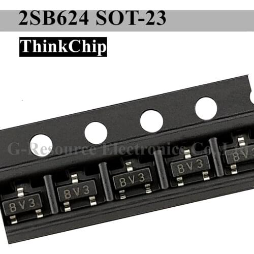 100pcs) 2SB624 SOT-23 SMD PNP Crystal triode 0.7A / 25V Pipeline locator (Marking BV3)