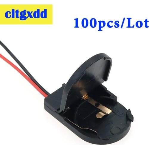 100pcs/Lot CR2032 battery Storage Box Button Coin Cell Battery Socket Holder Case Cover With ON-OFF Switch 3V