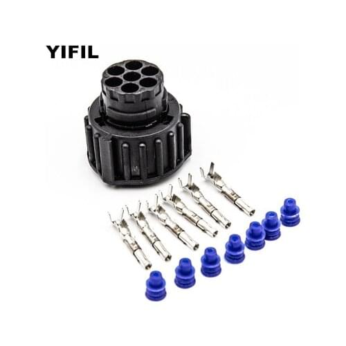 5/10/20/50/100pcs/lot Tyco Amp TE 7 Pin/Way Twist Lock Rear DIN Connector Kit IP67/69 Temp Resistance Plug 967650-1
