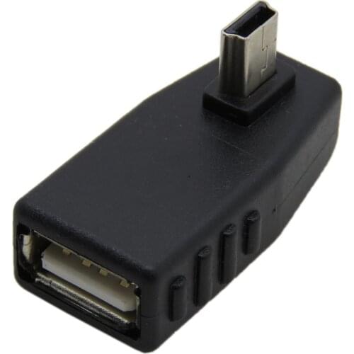 5PCS Mini USB B 5pin Male to USB2 0 A Female Angled 90degree OTG Host Adapter