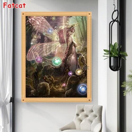 5D DIY Diamond Painting Full Square New Arrival Cartoon Angel Woman Diamond Embroidery Sale Diamond Mosaic Sale Wall Art PP2299
