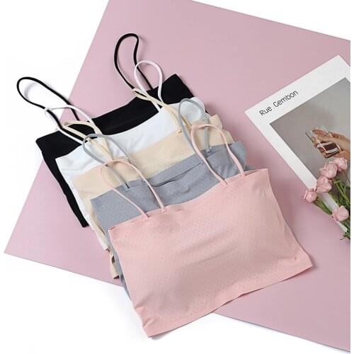 2021 Fashion Sexy Bras for Women Thin Push Up Gather Lingerie Ice Silk Seamless Word Sling Breathable Female Tube Top