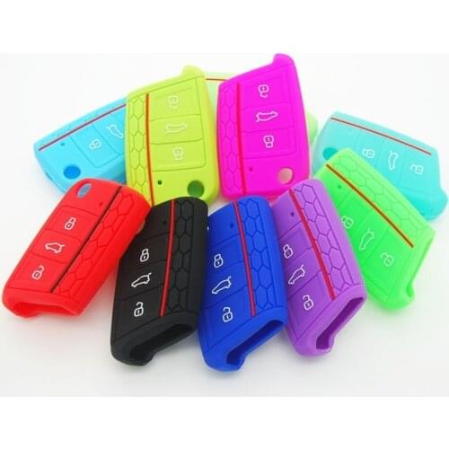 Car Key Cover Case Silicone Shell for VW Golf 7 MK7 VII Tiguan Polo Skoda Octavia A7 Kodiaq Seat Ateca Leon