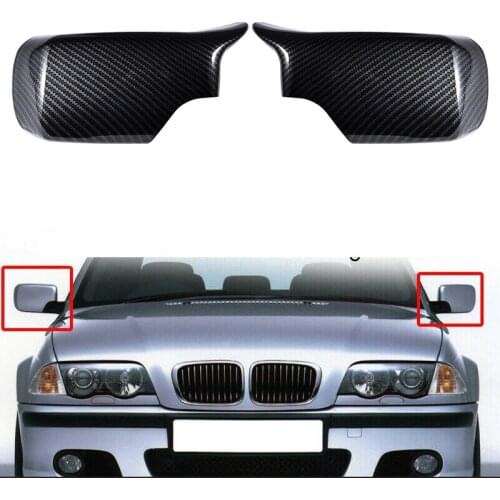For -BMW E46 E39 325I 530I 330I 525I Carbon Fiber ABS Side Rear View Mirror Cap Cover Shell Trim