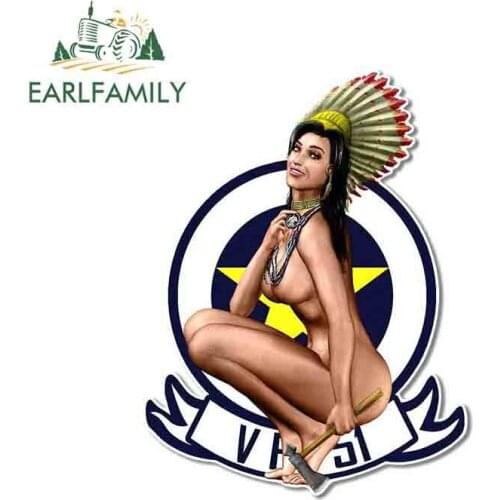 EARLFAMILY 13cm x 10.1cm for Apache Princess Sexy VAN Anime Personality Motorcycle Car Stickers Laptop Windshield Trunk Decal