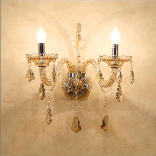 European beside lamps wall light crystal living room wall lamp gold candle wall lamp romantic wall lamp bedroom lights