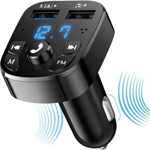 FM Transmitter Bluetooth-compatible 5.0 Car Kit Stereo Handsfree Aux Audio Mp3 Player USB 3.1A Charger Fast Charging FM LX0E