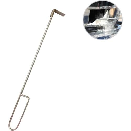 46cm Stainless Steel Charcoal Ash Rake BBQ Ash Tool Rake Poker for Kamado Joe Charcoal Smoker Wood Burning Stove (Silver)