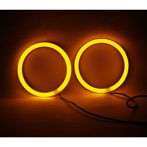 Angel Eyes Cotton Light DRL Double Color Turn Signal Lights Car Headlights Fog Lamp Motorcycle-2pcs (70/80/90/100/106/120/126mm)