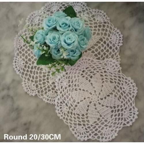 Exquisite Cotton Lace Crochet Flowers Table Coaster Mantel Individual Mat Wedding Napkins Doily Christmas Placemat Decor Pad