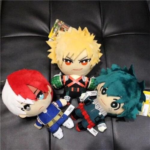 15CM Hot Anime My Hero Academia Izuku Midoriya Katsuki Bakugou Shouto Todoroki Plush Pendant Toy Soft Stuffed Dolls Gifts