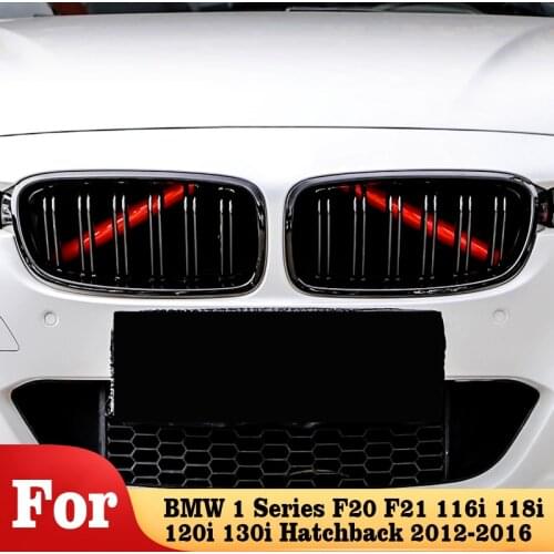 M Sport Style Front Grille Trim Strips Cover Frame Stickers For BMW 1 Series F20 F21 116i 118i 120i 130i Hatchback 2012-2016