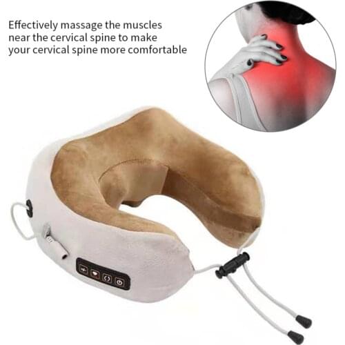 Electric Neck Massager U Shaped Pillow Multifunctional Portable Shoulder Cervical Massager Travel Home Car Relax Massage Pillow