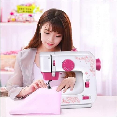Mini 12 Stitches Sewing Machine Household Multifunction Double Thread And Speed Free-Arm Crafting Mending LED