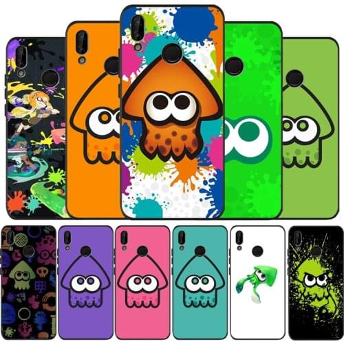 Colorful art cartoon Splatoon black Silicone soft Phone Case for huawei P40 P30 P20 P10 Pro P9 Lite Psmart 2019 Y6 Y9 cover