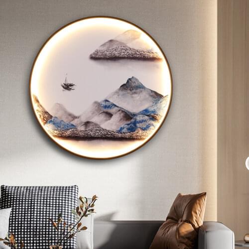 New Chinese style mural lamp Chinese style corridor tea room living room porch background wall decorative mural wall decor